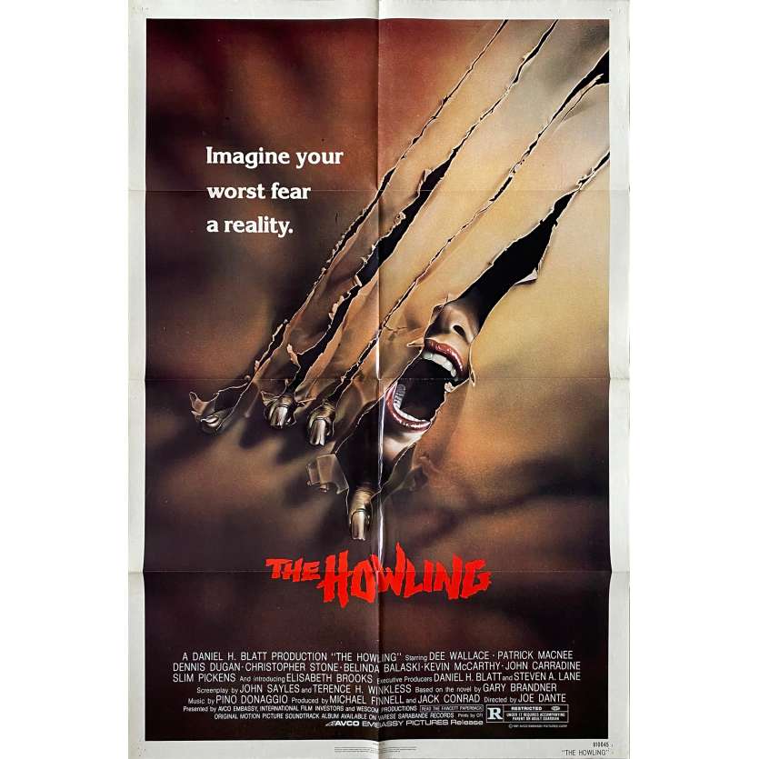 THE HOWLING Original Movie Poster  - 27x41 in. - 1981 - Joe Dante, Patrick McNee