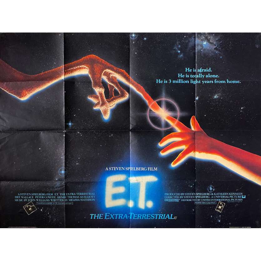 E.T. THE EXTRA-TERRESTRIAL Original Movie Poster  - 30x40 in. - 1982 - Steven Spielberg, Dee Wallace