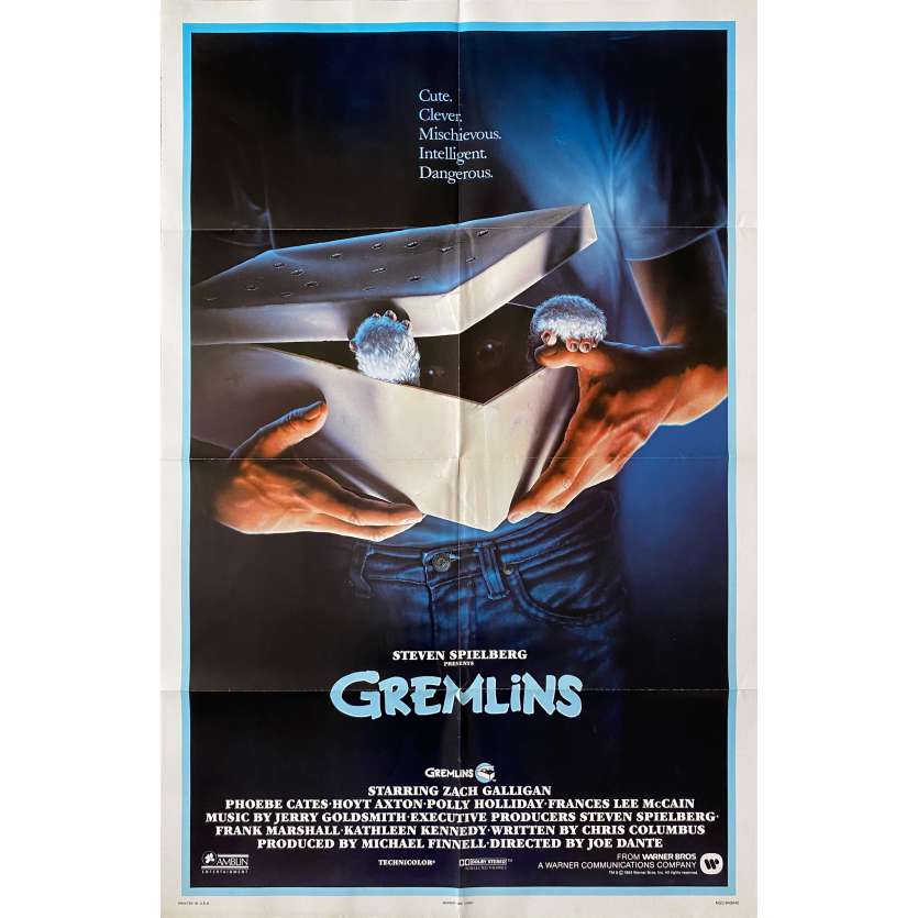 GREMLINS Original Movie Poster Adv. - 27x41 in. - 1984 - Joe Dante, Zach Galligan