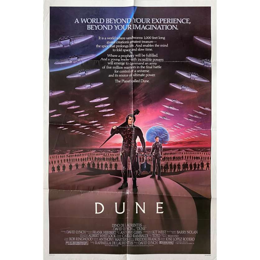 DUNE Original Movie Poster - 27x41 in. - 1982 - David Lynch, Kyle McLachlan