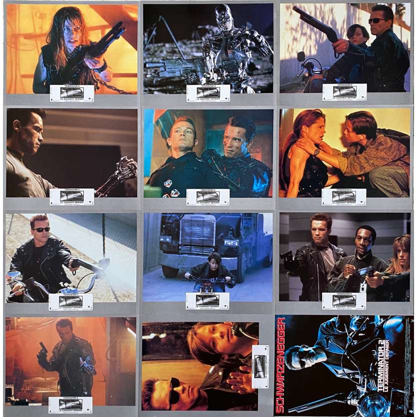 TERMINATOR 2 Photos de film x11/Synopsis - 21x30 cm. - 1992 - Arnold Schwarzenegger, James Cameron