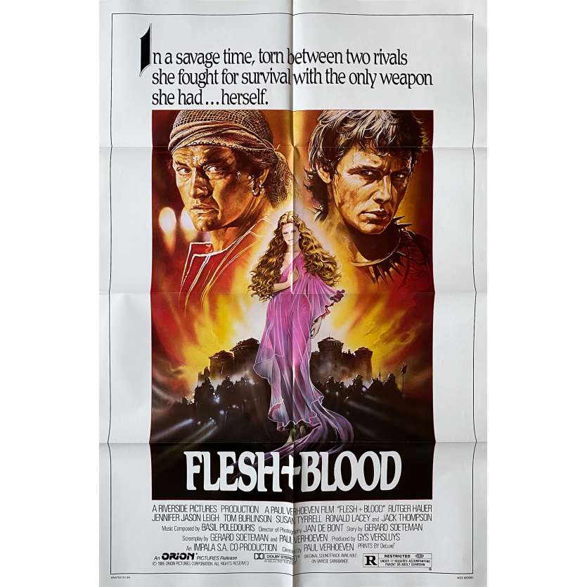 FLESH AND BLOOD Original Movie Poster - 27x41 in. - 1985 - Paul Verhoeven, Rutger hauer