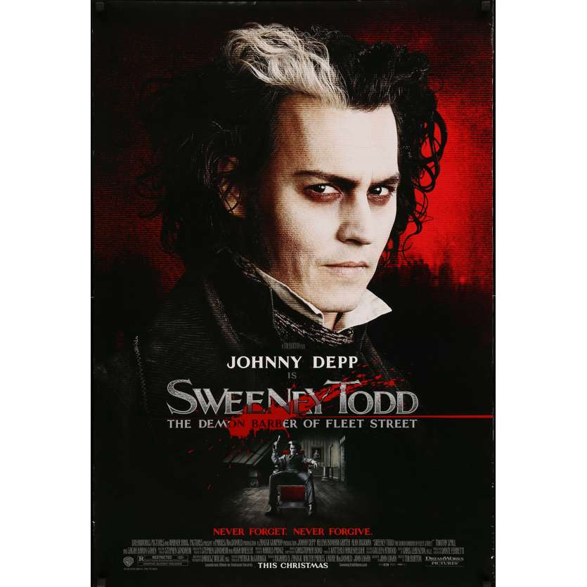 SWEENEY TODD Original Movie Poster - 27x41 in. - 2007 - Tim Burton, Johnny Depp