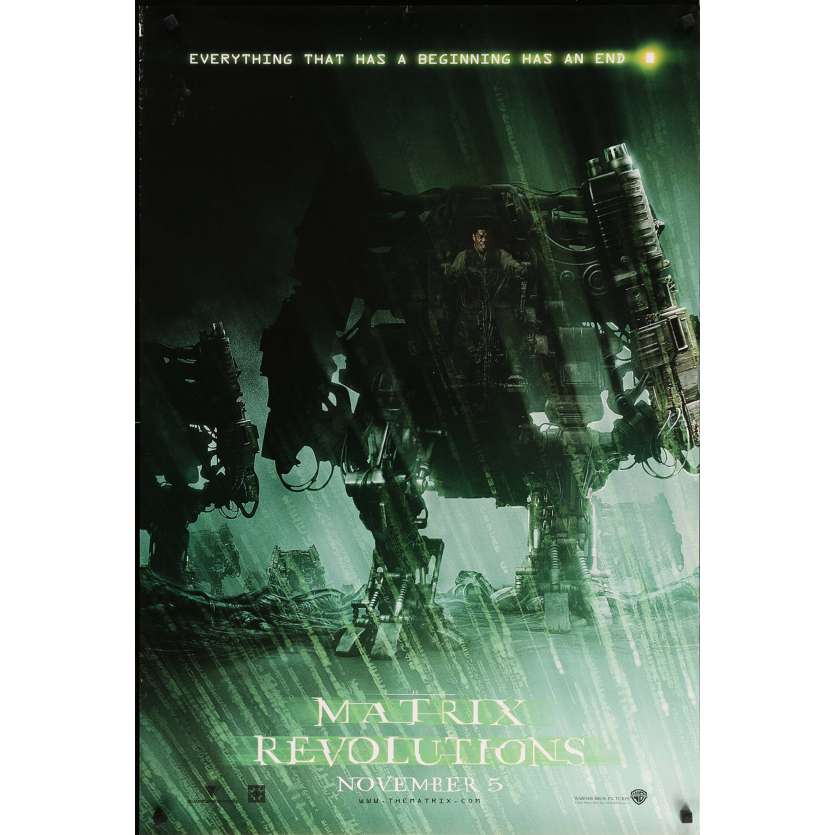 MATRIX REVOLUTION Original Movie Poster Robot - 27x41 in. - 2003 - Wachowski Brothers, Keanu Reeves