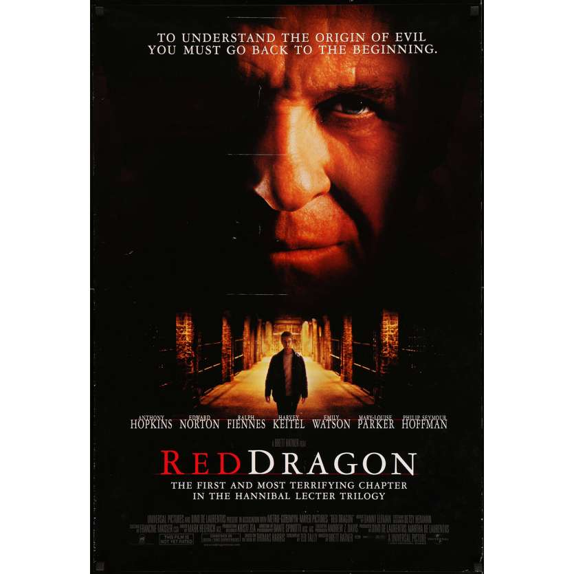 RED DRAGON Original Movie Poster  - 27x41 in. - 2002 - Brett Ratner, Anthony Hopkins