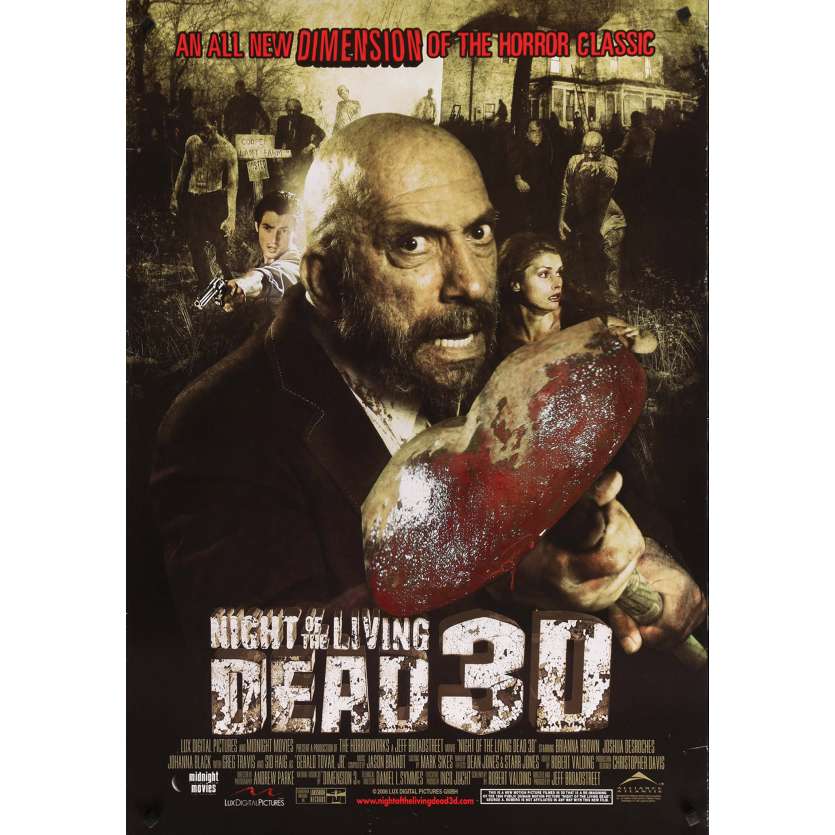 NIGHT OF THE LIVING DEAD 3D Original Movie Poster - 27x41 in. - 2006 - Jeff Broadstreet, Sid Haig