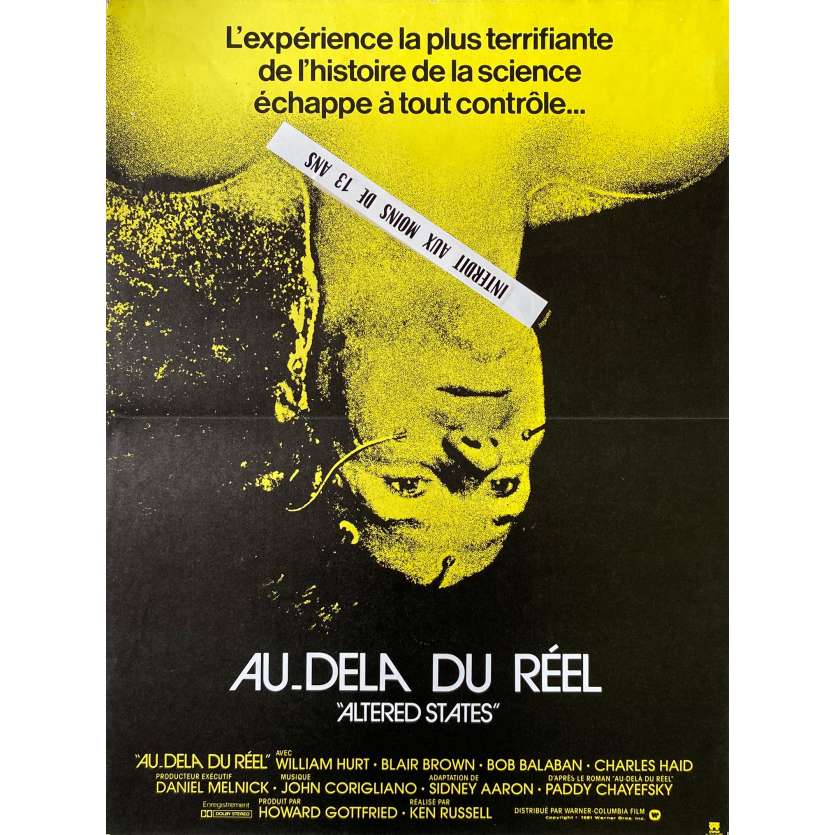 AU DELA DU REEL Affiche de film  - 40x60 cm. - 1980 - William Hurt, Ken Russel