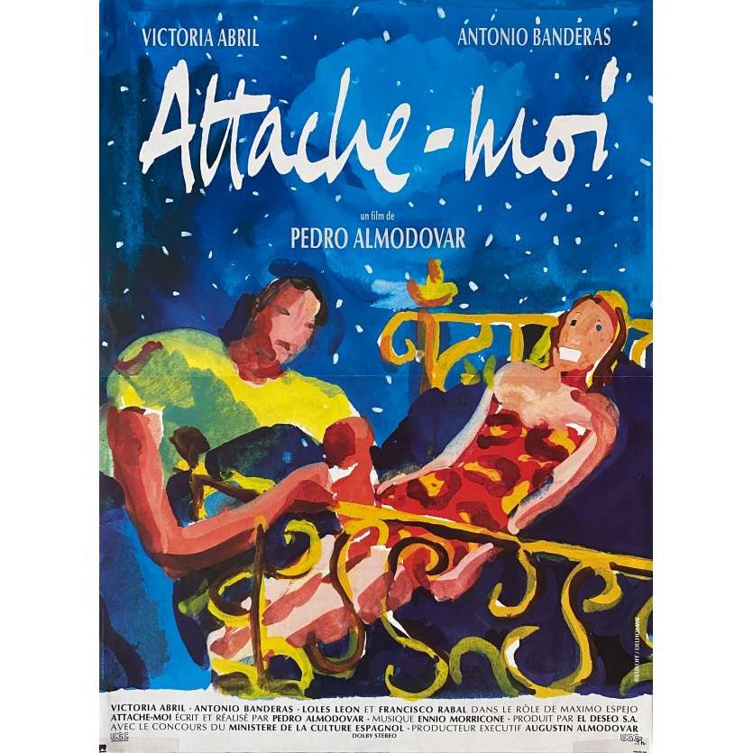 ATTACHE MOI Affiche de film - 40x60 cm. - 1989 - Victoria Abril, Antonio Banderas, Pedro Almodovar