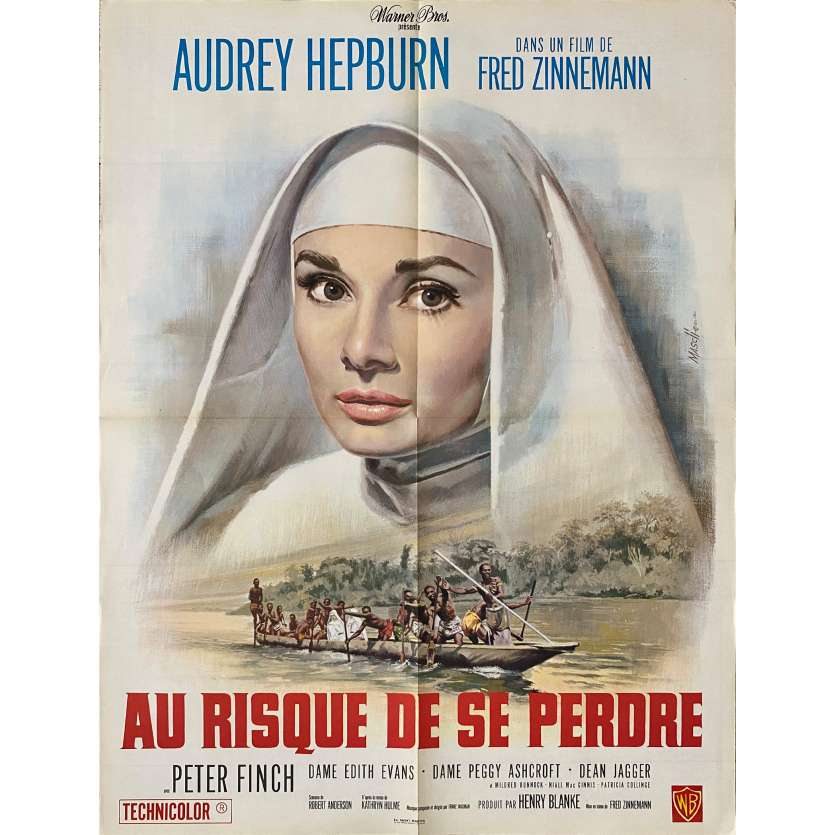 AU RISQUE DE SE PERDRE Affiche de film - 60x80 cm. - 1959 - Audrey Hepburn, Fred Zinnemann