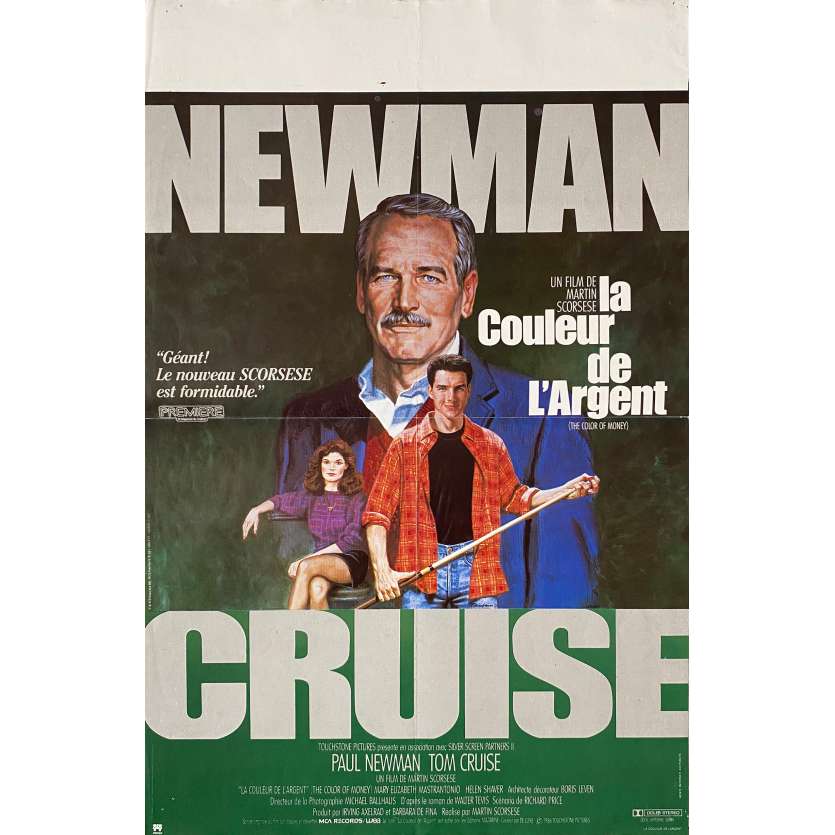 LA COULEUR DE L'ARGENT Affiche de film  - 40x60 cm. - 1986 - Paul Newman, Martin Scorsese