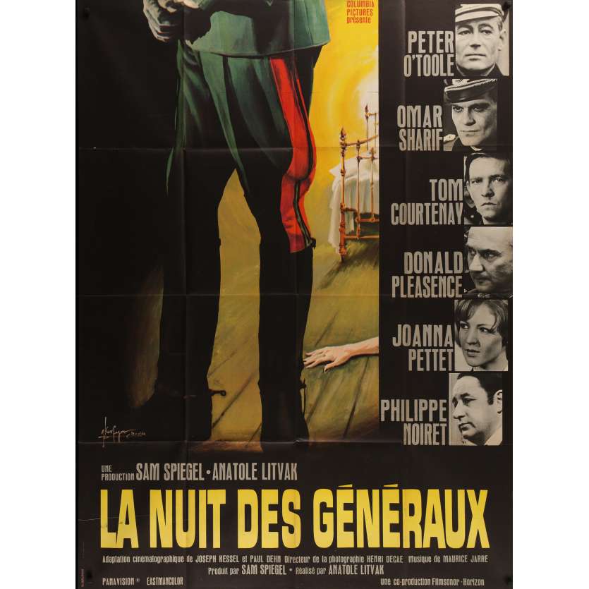 THE NIGHT OF THE GENERALS Original Movie Poster - 47x63 in. - 1967 - Anatole Litvak, Peter O'Toole
