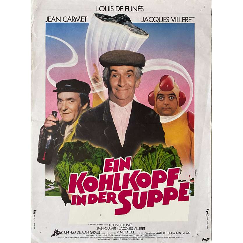 LA SOUPE AUX CHOUX Affiche de film  - 40x60 cm. - 1981 - Louis de Funès, Jean Girault
