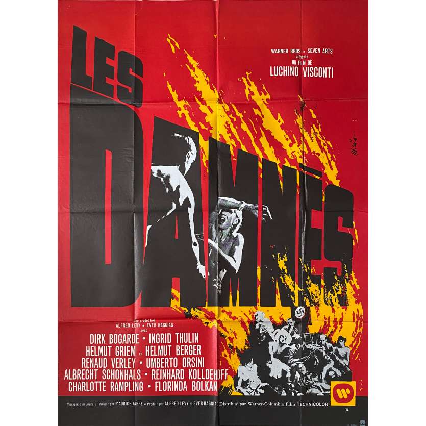 LES DAMNES Affiche de film - 120x160 cm. - 1969 - Dirk Bogarde, Luchino Visconti