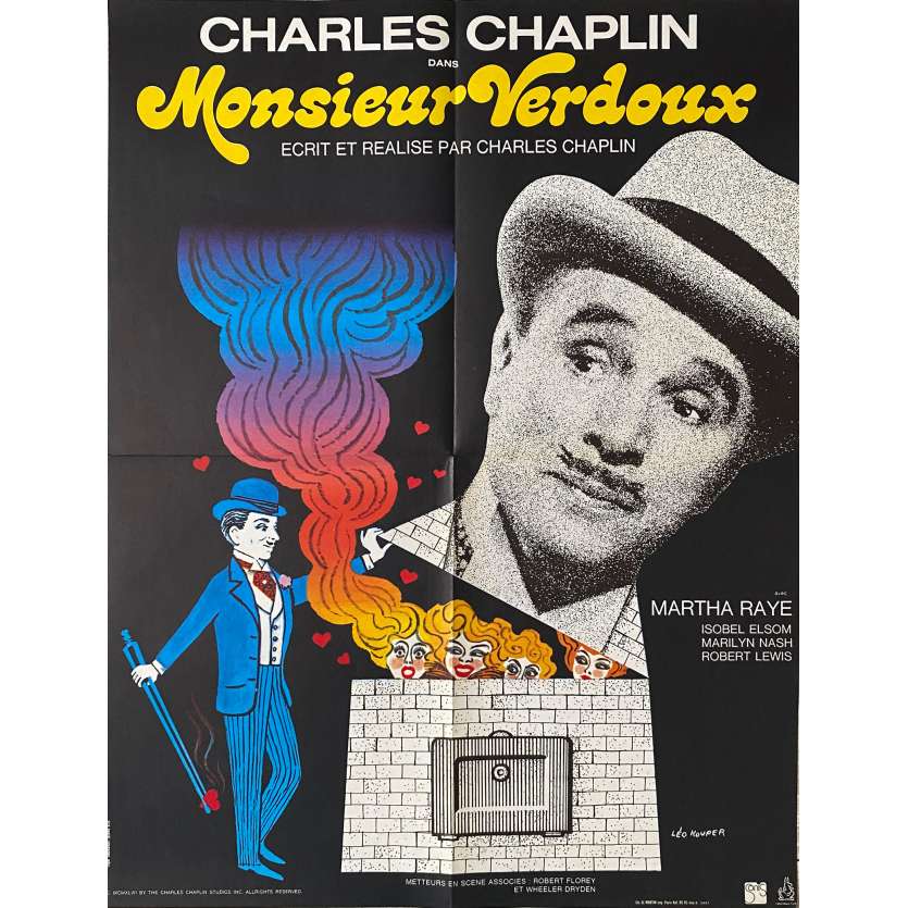 MONSIEUR VERDOUX Original Movie Poster - 23x32 in. - 1947 - Charlie Chaplin, Charlie Chaplin