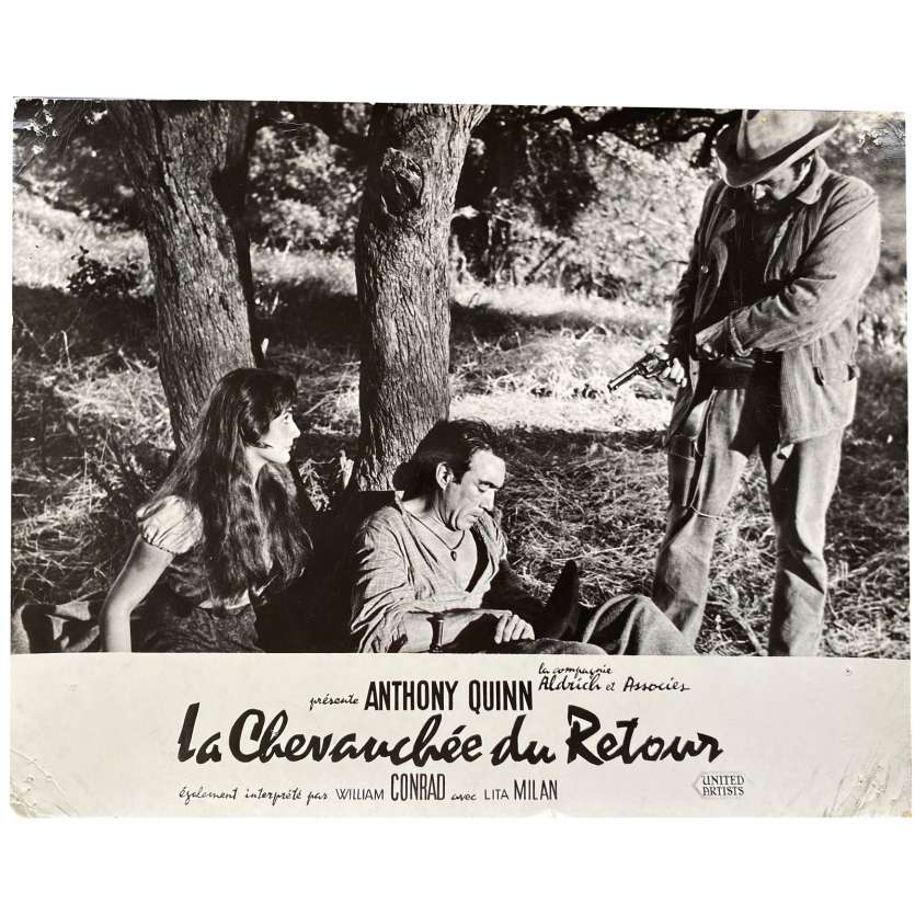 THE RIDE BACK Original Lobby Card N01 - 10x12 in. - 1957 - Allen H. Miner, Anthony Quinn