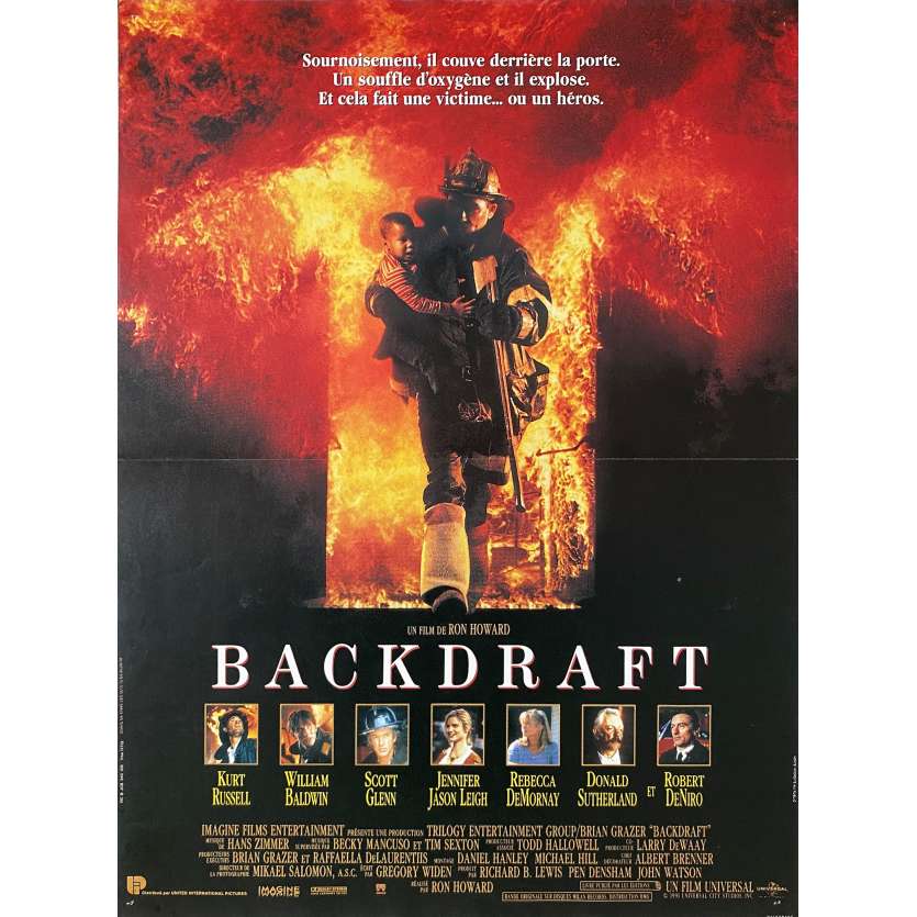 BACKDRAFT Affiche de film - 40x60 cm. - 1991 - Kurt Russel, Ron Howard