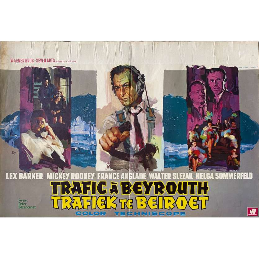 TRAFIC A BEYROUTH Affiche de film  - 60x80 cm. - 1965 - Lex Baker, Peter Bezencenet
