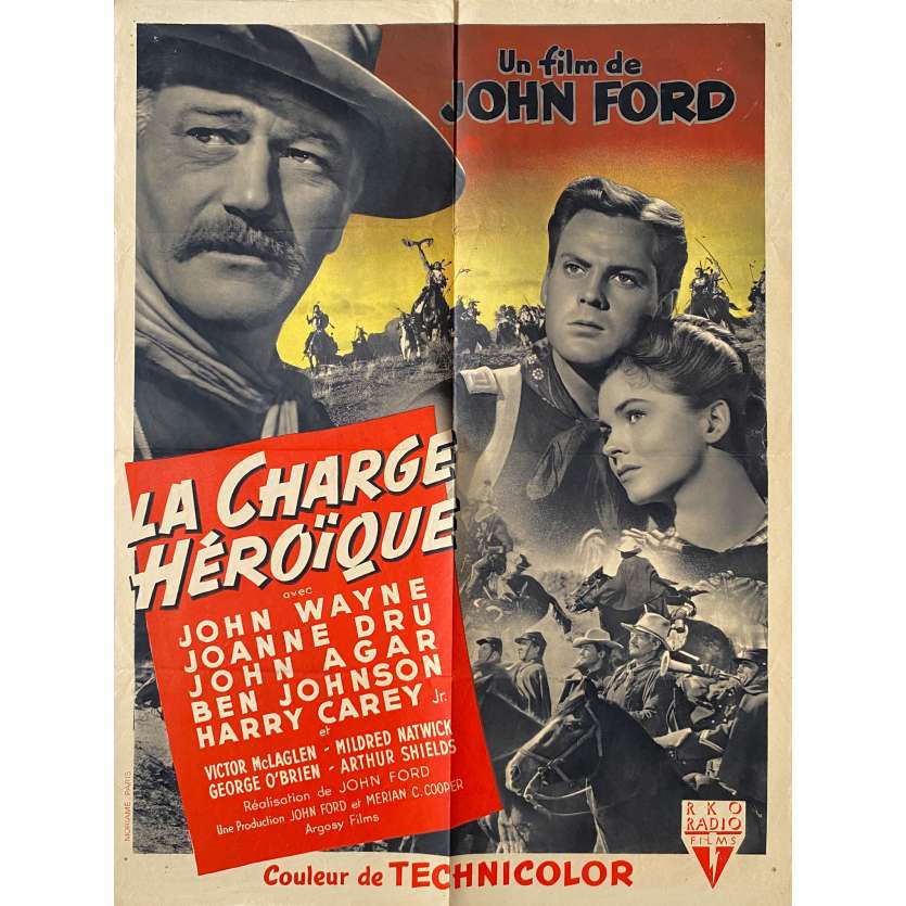 LA CHARGE HEROIQUE Affiche de film  - 60x80 cm. - 1949 - John Wayne, John Ford