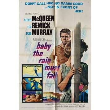 BABY THE RAIN MUST FALL Original Movie Poster - 27x41 in. - 1965 - Robert Mulligan, Steve McQueen BABY THE RAIN MUST FALL Original Movie Poster - 27x41 in. - 1965 - Robert Mulligan, Steve McQueen