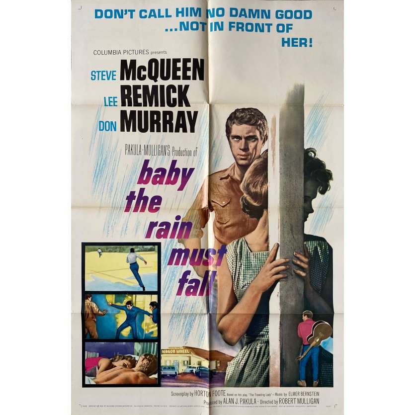 BABY THE RAIN MUST FALL Original Movie Poster  - 27x41 in. - 1965 - Robert Mulligan, Steve McQueen