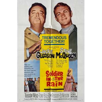 SOLDIER IN THE RAIN Original Movie Poster - 27x41 in. - 1963 - Ralph Nelson, Steve McQueen