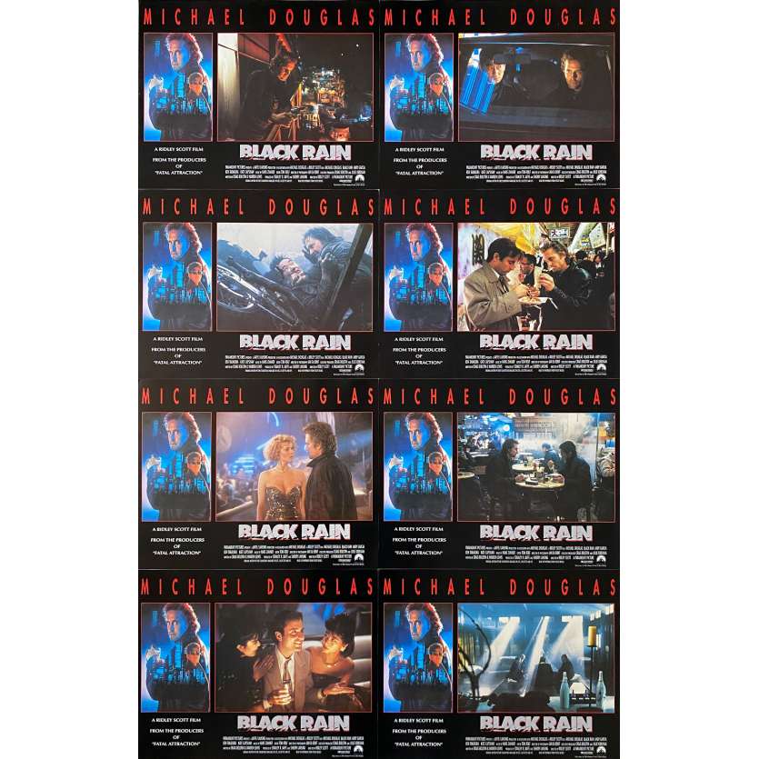 BLACK RAIN Original Lobby Cards - 11x14 in. - 1989 - Ridley Scott, Michael Douglas