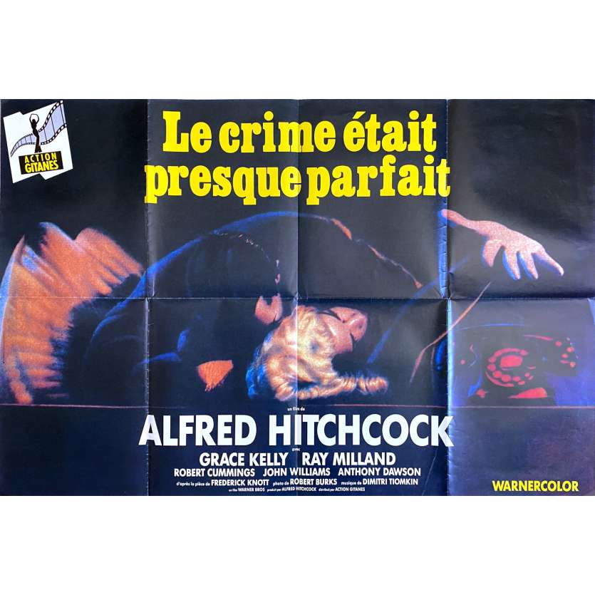 LE CRIME ETAIT PRESQUE PARFAIT Affiche de film - 120x160 cm. - R1970 - Grace Kelly, Alfred Hitchcock