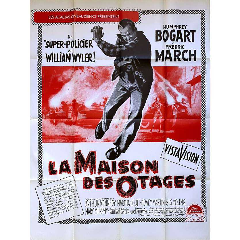LA MAISON DES OTAGES Affiche de film - 120x160 cm. - 1955 - Humphrey Bogart, William Wyler