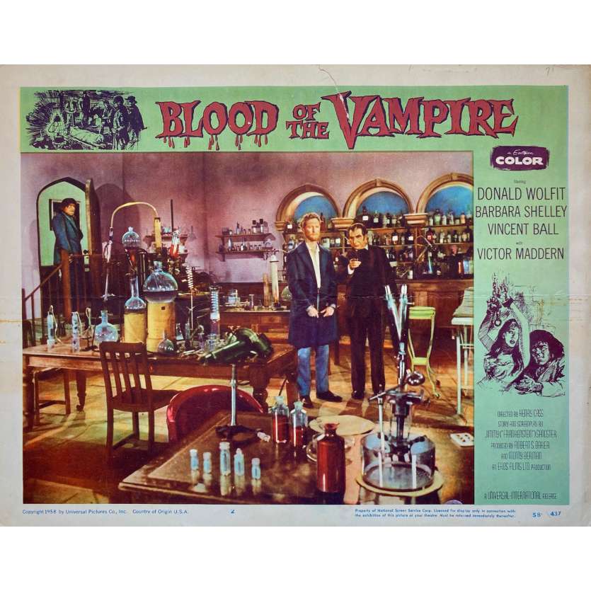 BLOOD OF THE VAMPIRE Original Lobby Card  - 11x14 in. - 1958 - Henry Cass, Donald Wolfit
