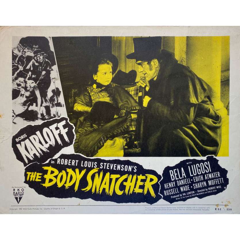 THE BODY SNATCHER Original Lobby Card - 11x14 in. - R1950 - Robert Wise, Boris Karloff, Bela Lugosi