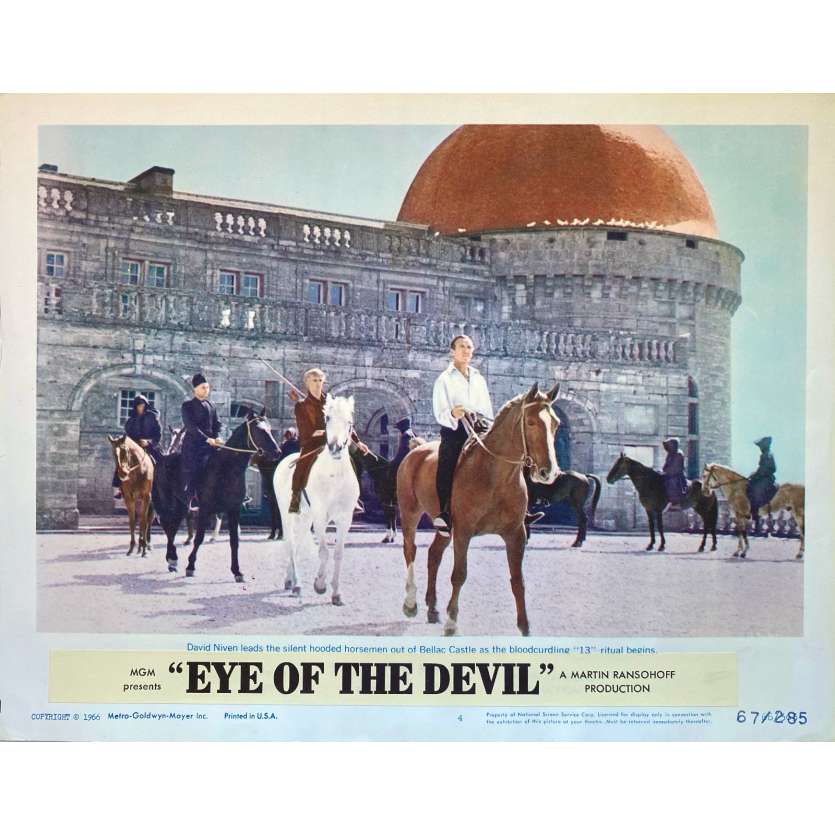 EYE OF THE DEVIL Original Lobby Card N6 - 11x14 in. - 1966 - J. Lee Thompson, David Niven, Sharon Tate