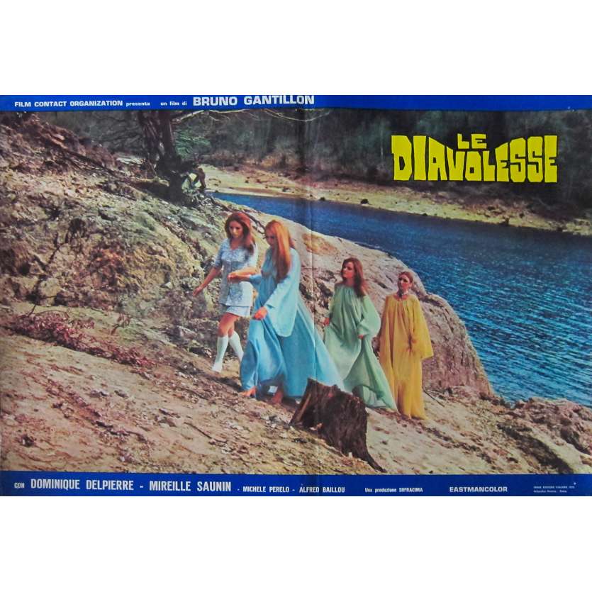 GIRL SLAVES OF MORGANA LE FAY Original Lobby Card N2 - 18x26 in. - 1971 - Bruno Gantillon, Dominique Delpierre