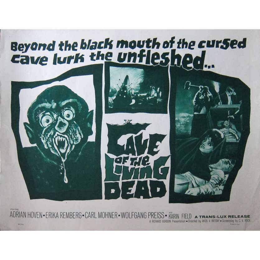 THE CAVE OF THE LIVING DEAD Original Movie Poster - 21x28 in. - 1964 - Ákos Ráthonyi, Adrian Hoven