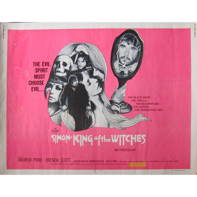 SIMON KING OF THE WITCHES Original Movie Poster - 21x28 in. - 1971 - Bruce Kessler, Andrew Prine