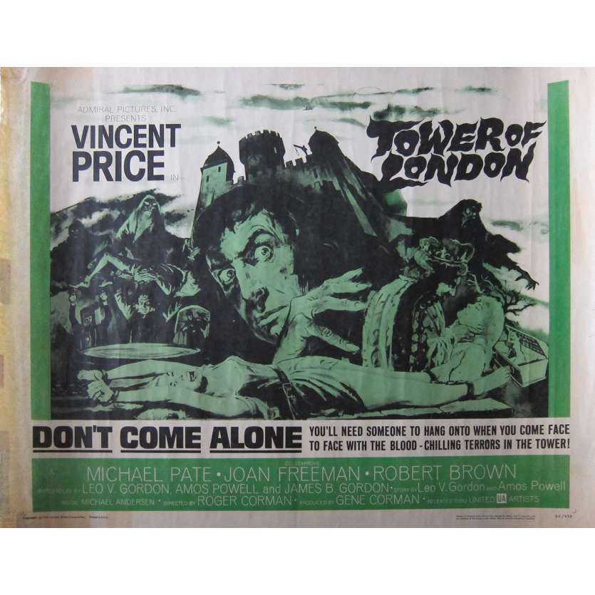 LA TOUR DE LONDRES Affiche de film - 55x71 cm. - 1962 - Vincent Price, Roger Corman