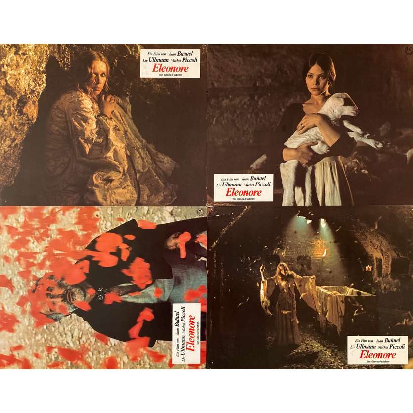 LEONOR Original Lobby Cards x4 - 9x11,5 in. - 1975 - Juan Luis Buñuel, Michel Piccoli, Liv Ullmann