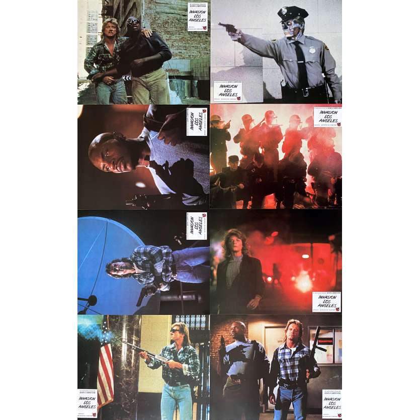 THEY LIVE Original Lobby Cards x8 - 9x12 in. - 1988 - John Carpenter, Roddy Piper