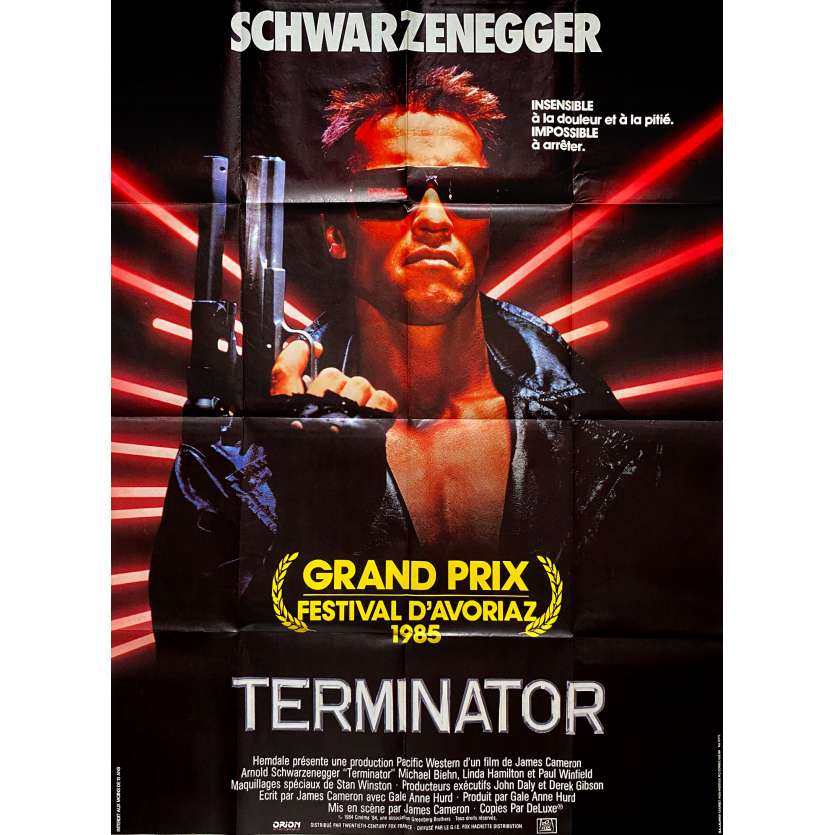 TERMINATOR Affiche de film - 120x160 cm. - 1983 - Arnold Schwarzenegger, James Cameron