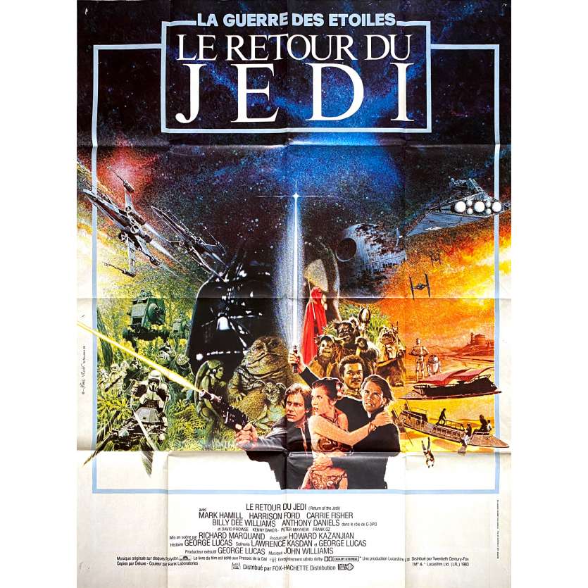 STAR WARS - LE RETOUR DU JEDI Affiche de film  - 120x160 cm. - 1983 - Harrison Ford, Richard Marquand