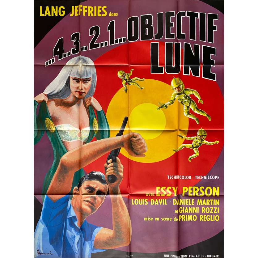 4, 3, 2, 1, OBJECTIF LUNE Affiche de film - 120x160 cm. - 1967 - Lang Jeffries, Primo Zeglio