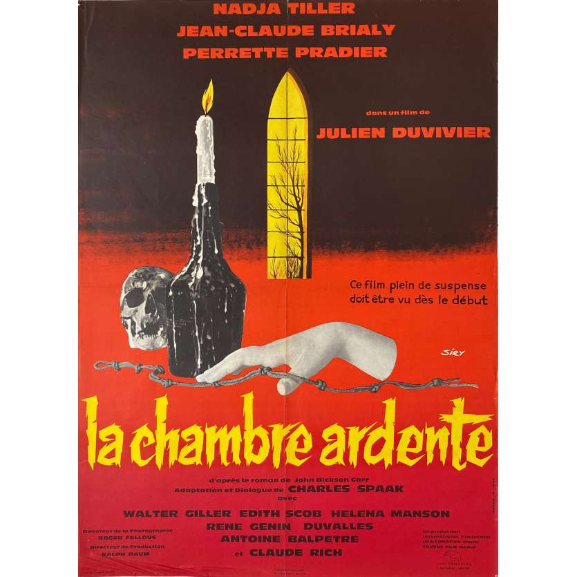 THE BURNING COURT Original Movie Poster  - 23x32 in. - 1962 - Julien Duvivier, Jean-Claude Brialy