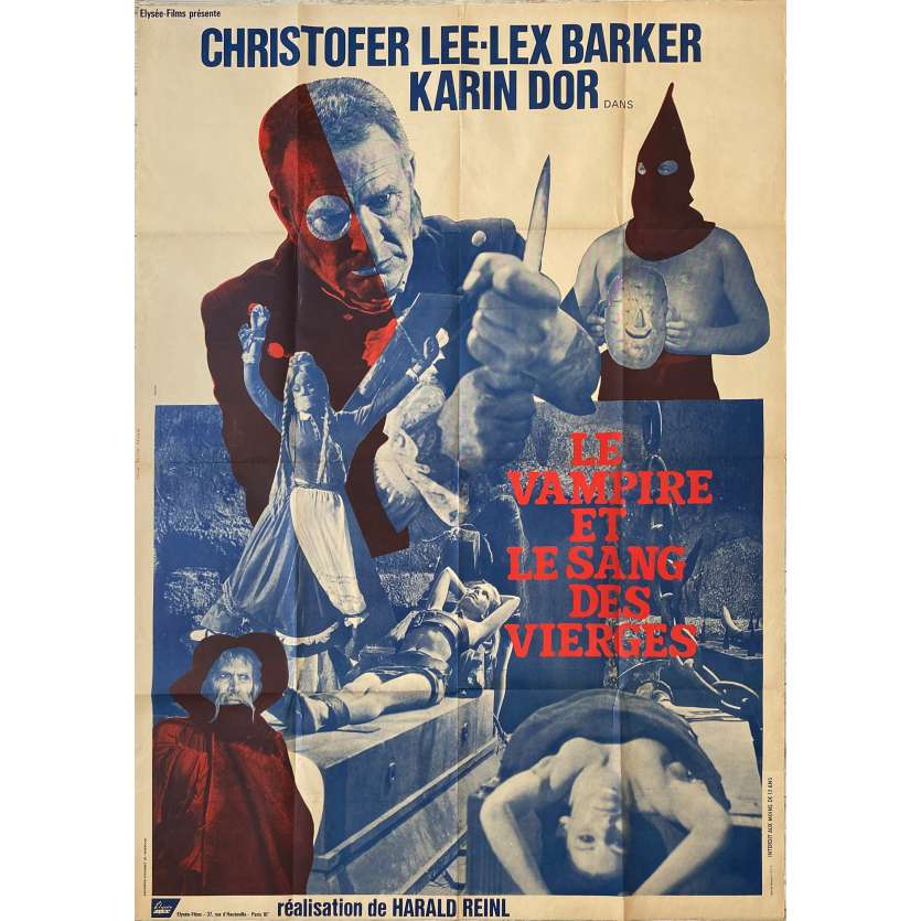 THE TORTURE CHAMBER OF DR. SADISM Original Movie Poster  - 47x63 in. - 1967 - Harald Reinl, Christopher Lee