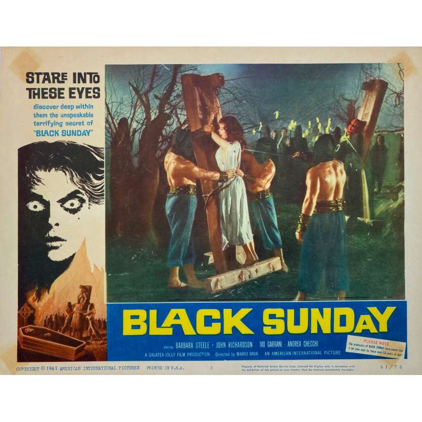 BLACK Sunday Original Lobby Card - 11x14 in. - 1960 - Mario Bava, Barbara Steele