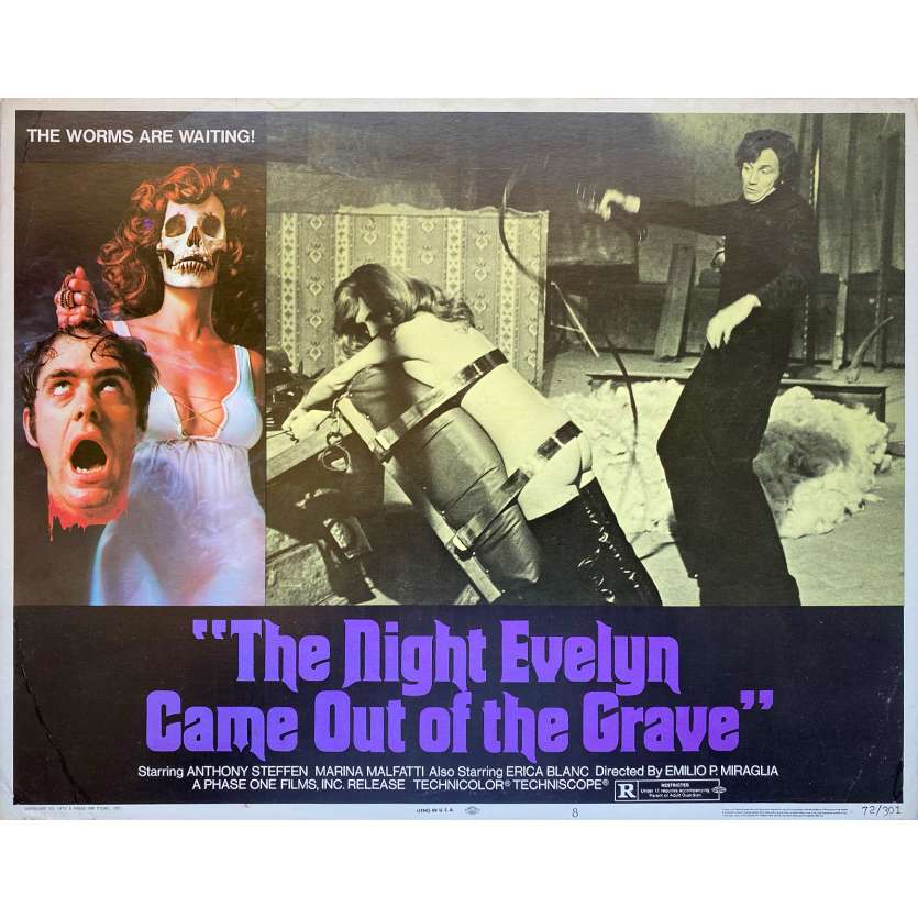 THE NIGHT EVELYN CAME OUT THE GRAVE Original Lobby Card - 11x14 in. - 1971 - Emilio Miraglia, Anthony Steffen