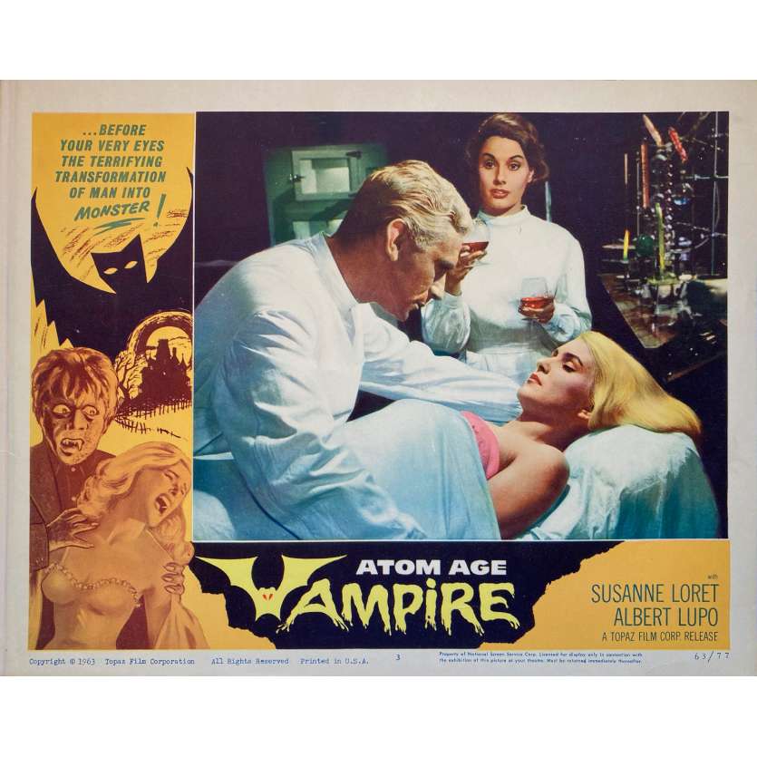 ATOM AGE VAMPIRE Original Lobby Card  - 11x14 in. - 1960 - Anton Giulio Majano, Alberto Lupo