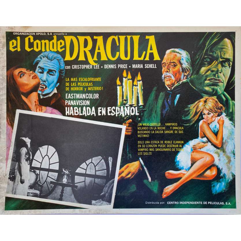 COUNT DRACULA Original Lobby Card  - 11x14 in. - 1970 - Jess Franco, Christopher Lee
