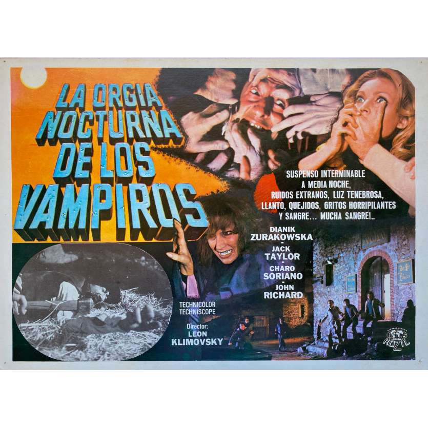 THE VAMPIRES NIGHT ORGY Original Lobby Card - 11x14 in. - 1973 - León Klimovsky, Jack Taylor