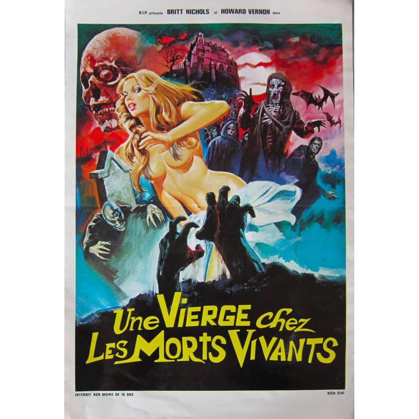 UNE VIERGE CHEZ LES MORTS-VIVANTS Affiche de film  - 40x60 cm. - 1973 - Christina von Blanc, Jesús Franco