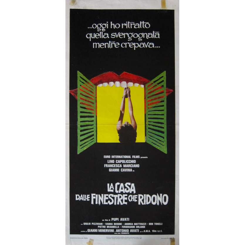 LA MAISON AUX FENETRES QUI RIENT Affiche de film - 33x71 cm. - 1976 - Lino Capolicchio, Pupi Avati