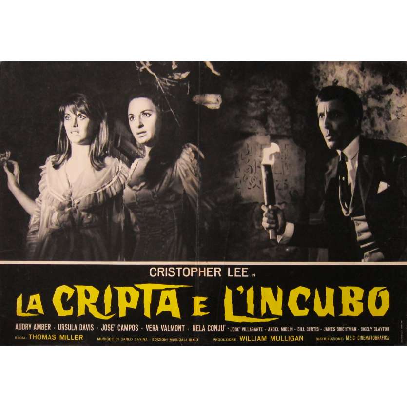 CRYPT OF THE VAMPIRE Original Lobby Card - 18x26 in. - 1964 - Camillo Mastrocinque , Christopher Lee
